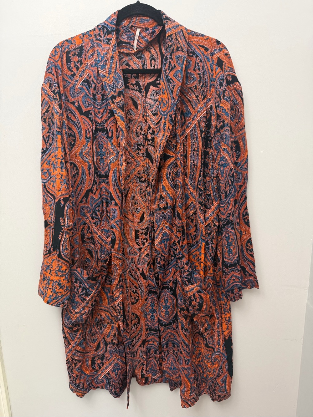Free People Half Moon Paisley Duster Kimono Jacket